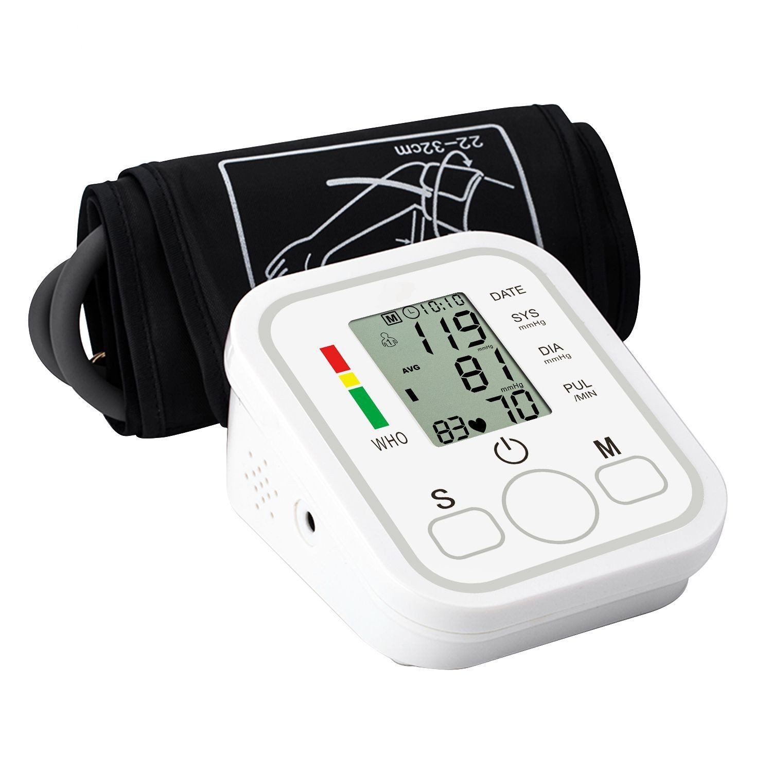 血压计家用外贸英文语音播报USB插电款臂绑式自动测量电子血压仪
